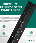 Heavy Duty 48 Inch Piano Hinge 3 Inch Wide 0.060 Thick 304 Stainless Steel Rock Solid Load Bearing Hardware For Heavy Doors top view