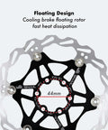 Floating Bike Brake Disc Rotor For MTB Road BMX 160mm with stainless steel outer and 7075 aluminum inner, CNC milled finish.