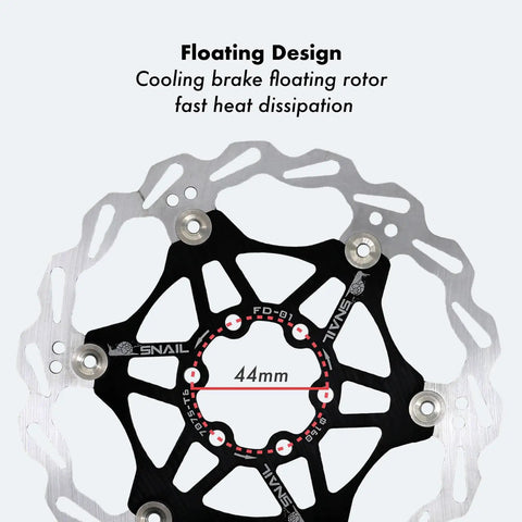 Floating Bike Brake Disc Rotor For MTB Road BMX 160mm with stainless steel outer and 7075 aluminum inner, CNC milled finish.