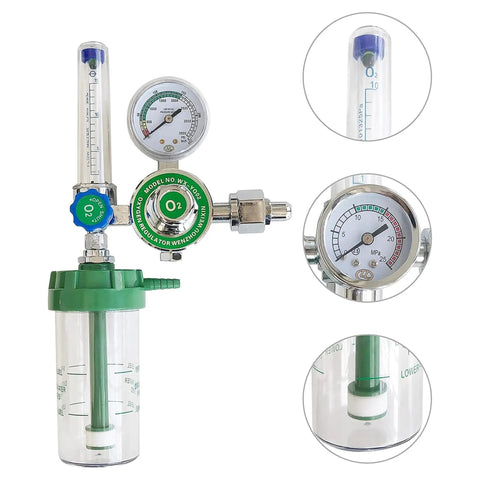 Oxygen Pressure Regulator Inhaler With Pro Grade Buoy Type Female Thread And Tube O2 Flow Meter Gauge Portable Gas Reducer for lab use