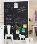 Room with blackboard wall, Magnetic Dry Erase Marker Holder And Pencil Cup For Whiteboards, Tough Magnets That Grip Metal Surfaces, Attaches to Office Fridges, Lockers, And Metal Cabinets, Adjustable Divider, 2 Pack in use.