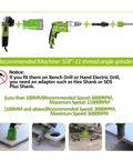 Diagram showing tools for using Diamond Core Drill Bit Set For Porcelain Ceramic Tile Granite Marble with speed instructions.