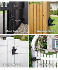 2 Pack Heavy Duty Gate Latch Cables Made From Stainless Steel Rust Proof Gate Opener Cords Installed on Various Gates