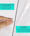 Close-up of hand holding 4x6 Bubble Out Bags With Double Walled Cushioning, Thick, Shockproof Pouches showing toughness and density features.