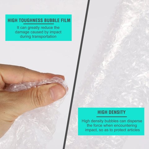 Close-up of hand holding 4x6 Bubble Out Bags With Double Walled Cushioning, Thick, Shockproof Pouches showing toughness and density features.