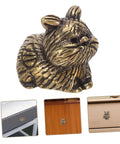 Cat Shaped Brass Cabinet Knobs Set For Kitchen Bedroom And Bath, Dope Vintage Animal Drawer Handles, close-up of cat knob design