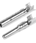 Close-up view of metal connectors from the MC4 Solar Panel Connectors Set 10 Pairs With Snap In Locking For A Snug Plug And Play Fit.