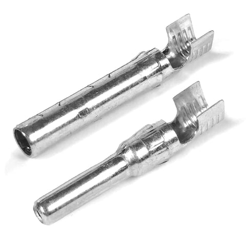 Close-up view of metal connectors from the MC4 Solar Panel Connectors Set 10 Pairs With Snap In Locking For A Snug Plug And Play Fit.