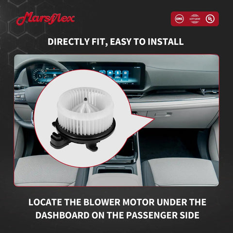 Front Blower Motor For 2008-2022 Toyota Sequoia And 2011-2017 Sienna shown in vehicle interior, designed for easy installation.