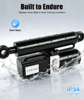 Heavy Duty 12V DC Hydraulic Linear Actuator 8 Inch Stroke Electric 4409 Lbs Thrust, steel construction, IP54 rating, water-resistant.
