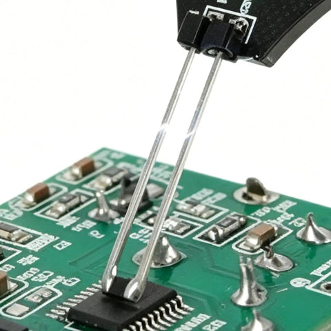 Portable Coil Tester For PCB Diagnostics And Inductor Fault Detection High Sensitivity Board Checker on green circuit board