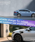 Portable Level 1 Plus Level 2 EV Charger For Electric Cars With 1.8 Inch LCD Display 110V 240V Input 16A Output in use