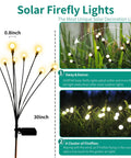 8 Pack Solar Garden Lights With 64 LEDs Starburst Firefly Pathway Lights That Sway In The Wind Waterproof Outdoor Decor