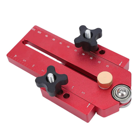 Adjustable Aluminum Table Saw Jig Guide For 3/8 X 3/4 Inch And 1/4 X 3/8 Inch T Slot Tracks with secure locking system in red