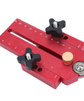 Precision Jig Guide For Table Saw Band Saw And Router Table With Secure Lock showing T-slot compatibility and measurement scale