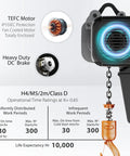1 Ton Electric Chain Hoist Heavy Duty H4 Dual Voltage 208 To 480 Volt 3 Phase 13 Ft Lift G100 Nickel Chain IP55 ASME B30.16