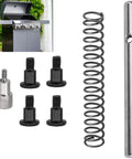 Front view: MOWZXL locking pin and spring kit for griddles with flexfold legs; includes 4 M6 bolts and spring.