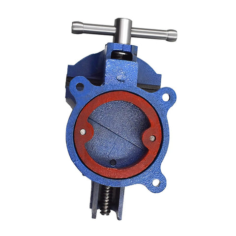 Top view of 360 Degree Rotary Bench Vise 5 Inch Workhorse Heavy Duty Cast Iron Vise With Rotating Base And Adjustable Jaws