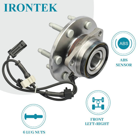 Front Wheel Hub And Bearing Assembly For 4WD And AWD With ABS 6 Lug Replacement 515036 Bolt On Fits Cadillac Escalade Silverado