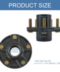 Top and side view of Trailer Idler Hub Kit Set For 5 On 4.5 Inch Axles 2000 Lb Capacity 1-1/16 Inch Straight Spindle
