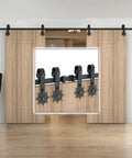 Helmsman 8 Ft Heavy Duty Wood Sliding Barn Door Hardware Kit For Double Doors Carbon Steel Wall Mounted Flat Track System