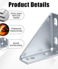 Rock Solid 4 Piece Carbon Steel Gusset Brackets For 1 5/8 Inch Strut Channel right angle connector with smooth surface.