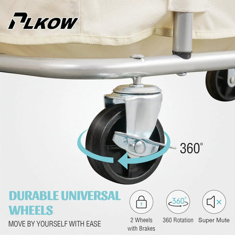 Super Heavy Duty Rolling Laundry Cart With All Terrain Wheels 320L Wheeled Hamper Basket Waterproof Reinforced Base Beige Big Load Wash Day Grind Monster