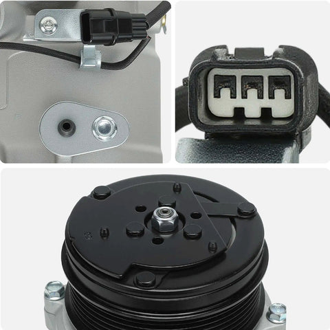 Badass Reliable Air Conditioning AC Compressor With Clutch, showing electrical connector and pulley detail, suitable for sedans and SUVs.