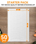 Quart Vacuum Sealer Bags For Food 8 By 12 Inches 50 Count BPA Free Thick Bags For Freezer Storage Meal Prep And Portion Control