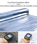 Rock Solid Self Adhesive Roof Underlayment Roll Made With Sbs Bitumen And Aluminum Foil For Waterproofing Metal Roofs showing heat insulation test.