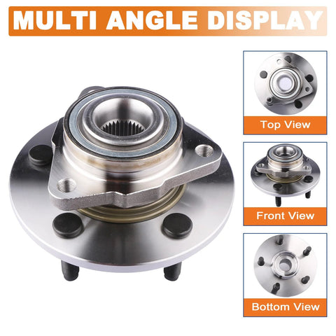 Beefed Up Front Wheel Hub Bearing Pair For Dodge Ram 1500 2002-2008 5 Lug Non ABS Replacement Kit views