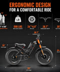 Beefy 6000W Dual Motor Electric Bike For Adults Cranking 52 Mph With A Massive 60V 80Ah Battery Running 300 Miles, ergonomic dimensions revealed.