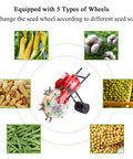 2 In 1 Corn Planter With Double Mouth Seeder Seed Sower And Fertilizer Applicator Precision Garden Seeder With seed wheel options