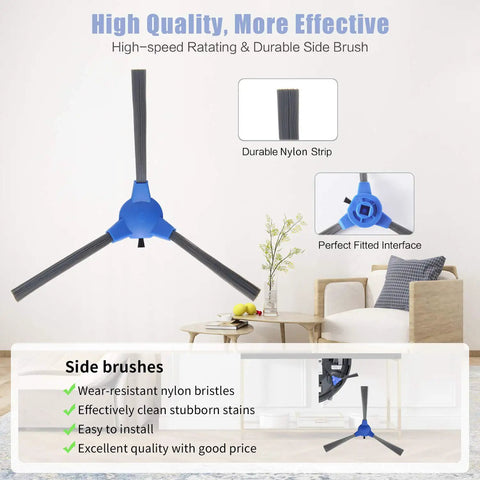 Replacement Parts Kit For RoboVac 11S, 30, 30C, 15C, 12, 35C side brush with durable nylon bristles displayed on a table.