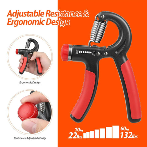 Adjustable Grip Strength Trainer with Easy Resistance Dial Hand Grip Strengthener for Forearms Wrists and Fingers Built for Musicians and Athletes to Boost Endurance Relieve Stress and Improve Daily Grip