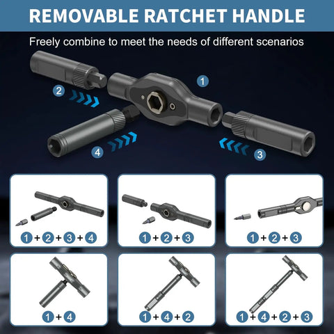 42 In 1 Magnetic Ratcheting Screwdriver Set For Electronics And Smart Home Repair T handle with removable ratchet