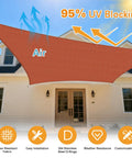 20x26 Ft Sun Shade Sail Canopy For Outdoor Patio And Deck In Rust Red Rectangle Shade Cloth Made From 185GSM HDPE With 95 Percent UV Block