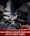7 Piece Socket Extension Set Quarter Inch Drive With Adapters And U Joint in use during auto repair for flexible reach