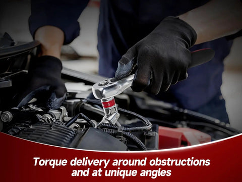 7 Piece Socket Extension Set Quarter Inch Drive With Adapters And U Joint in use during auto repair for flexible reach