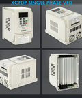 220V Single Phase To 3 Phase VFD Inverter For Spindle Motors, 2.2 kW 3 HP 12 A, Compact design with control panel view