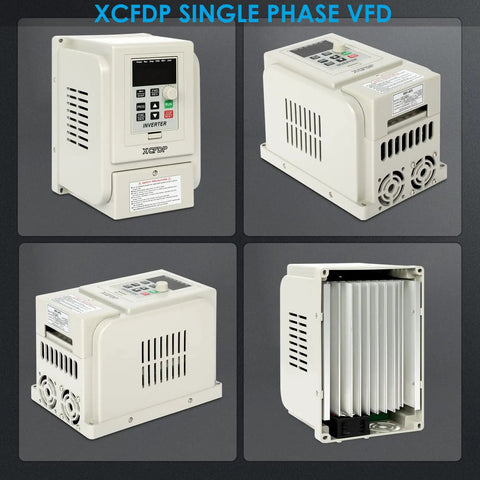 220V Single Phase To 3 Phase VFD Inverter For Spindle Motors, 2.2 kW 3 HP 12 A, Compact design with control panel view