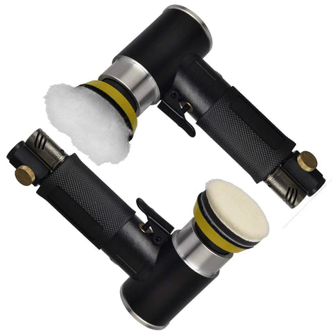 Mini Random Orbital Air Sander Kit With 1 Inch 2 Inch And 3 Inch Polishing Pads Sponges Wool Pads Sandpapers Backing Plates