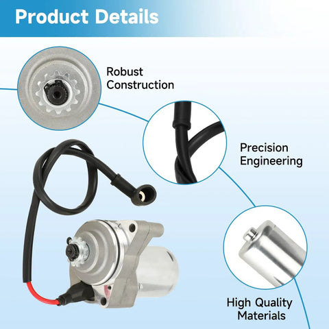 Beefed Up 3 Bolt ATV Starter Motor Kit For 50cc To 125cc Chinese 4 Stroke Quad with robust construction and high quality materials.