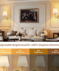 Wireless Rechargeable Wall Sconce Set Of Two Featuring Smart Remote Control Zero Wire Drama Totally Hassle Free Install And Super Versatile Mood Lighting For Any Bedroom Or Hallway,  adjustable brightness, stylish living room decor.