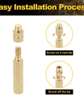 Heat Set Insert Tip Set For Threaded Inserts M2 To M8, 7 Brass Tips For Soldering Irons showing easy installation process