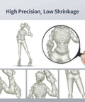 3D printed model using Tough 3D Printer Resin 2.0 with high precision details shown through a magnifying glass