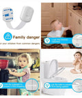 Easy Install No Drill Baby Proof Cabinet Locks Set For Cabinets Drawers Fridge Oven And More Adjustable Strap Child Safety Locks with images of toddlers highlighting usage.