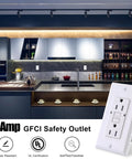 GFCI Outlet With Self Test Every 20 Seconds, Tamper Resistant Design And UL Listed GFI Receptacle for kitchen use, 15 Amp