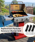Grill Replacement Parts Kit For Kenmore 3 Burner Gas Grill With Heat Plate And Burner Set Replacement Parts shown.