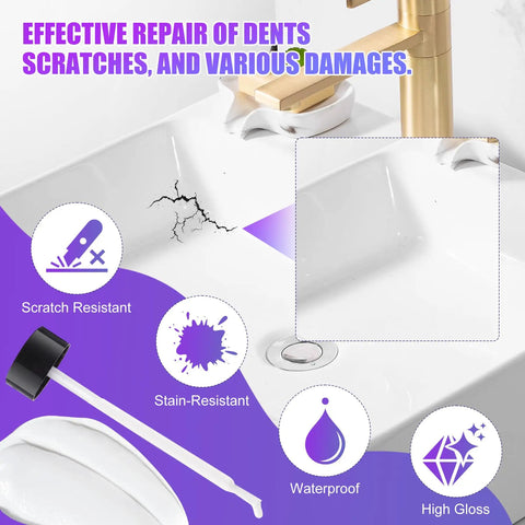 White Touch Up Paint Pen 7oz Multi Surface Quick Dry Repair for Walls Doors Cabinets Wood Furniture Bathtubs Tiles and Radiators Easy DIY Fix Dries Fast in Two Hours Per Layer Fully Cures in 24 Hours Glossy or Matte Finish